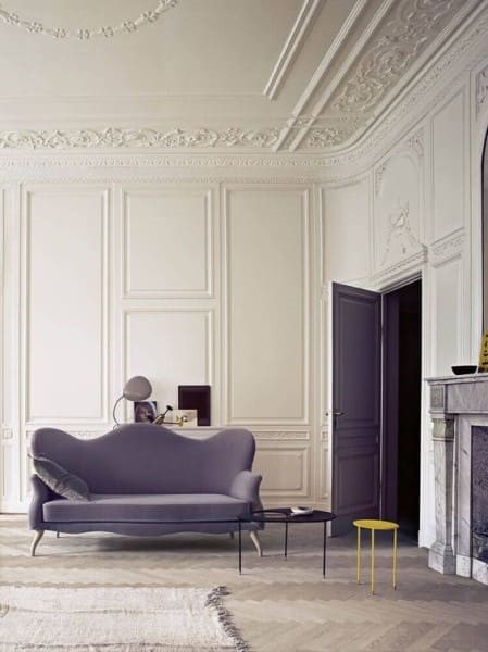 living room with neoclassical decor
